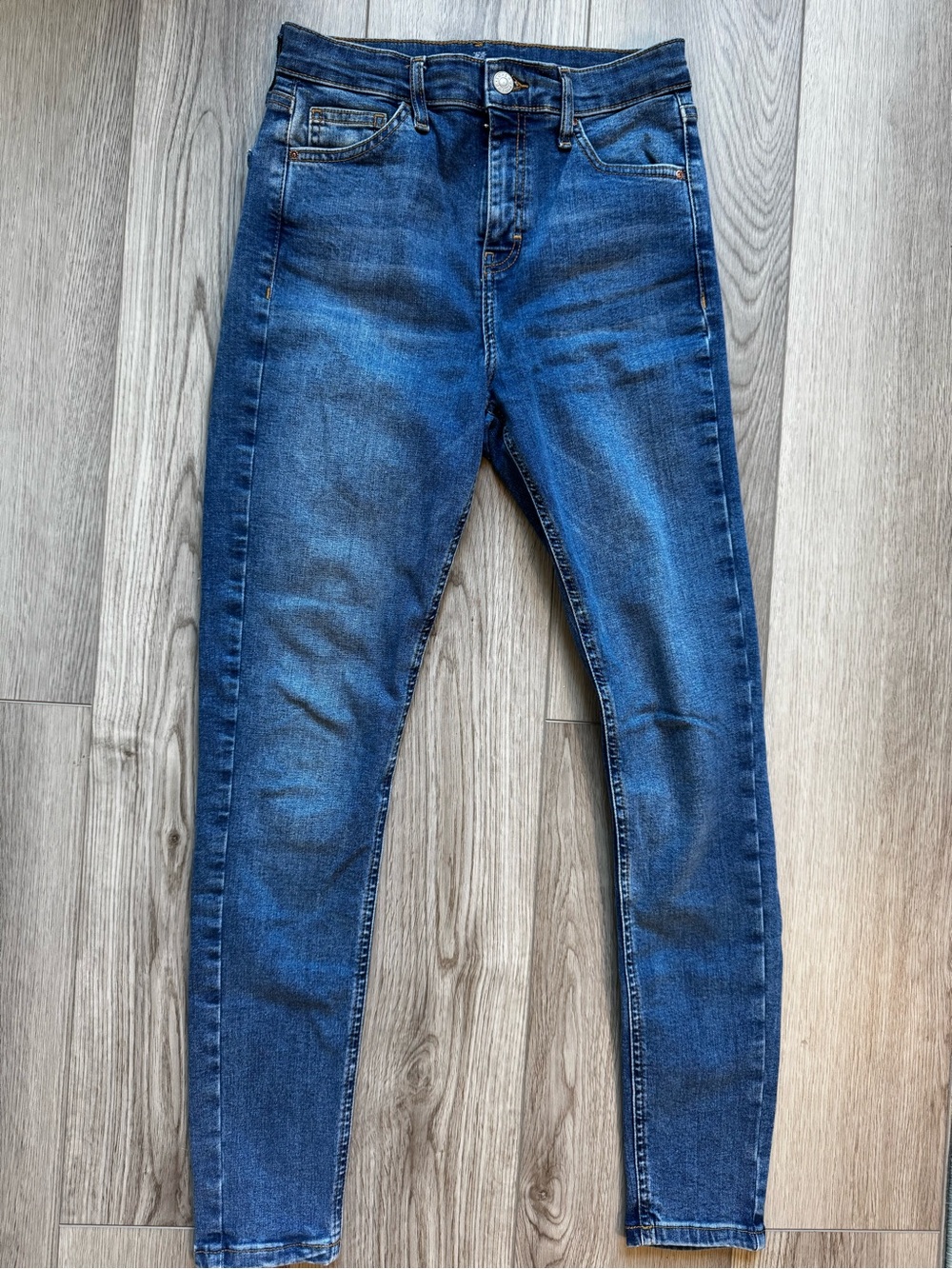 Topshop Dark Blue Skinny High-Rise Jeans